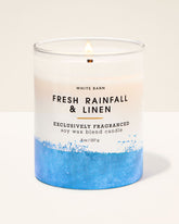 Fresh Rainfall & Linen Single Wick Candle