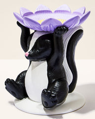 Flowery Skunk Pedestal 3-Wick Candle Holder