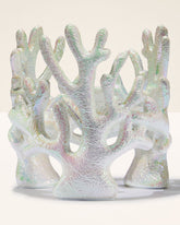 Iridescent Coral Pedestal 3-Wick Candle Holder