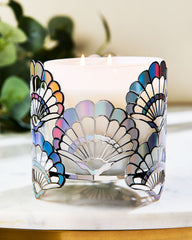 Opalescent Seashells 3-Wick Candle Holder