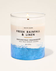 Fresh Rainfall & Linen Single Wick Candle