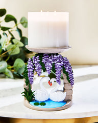 Swan Bridge Pedestal 3-Wick Candle Holder